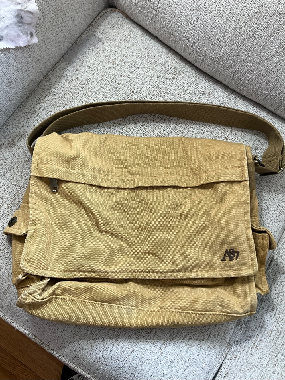 Vintage Aeropostale Canvas Messenger Bag in Tan